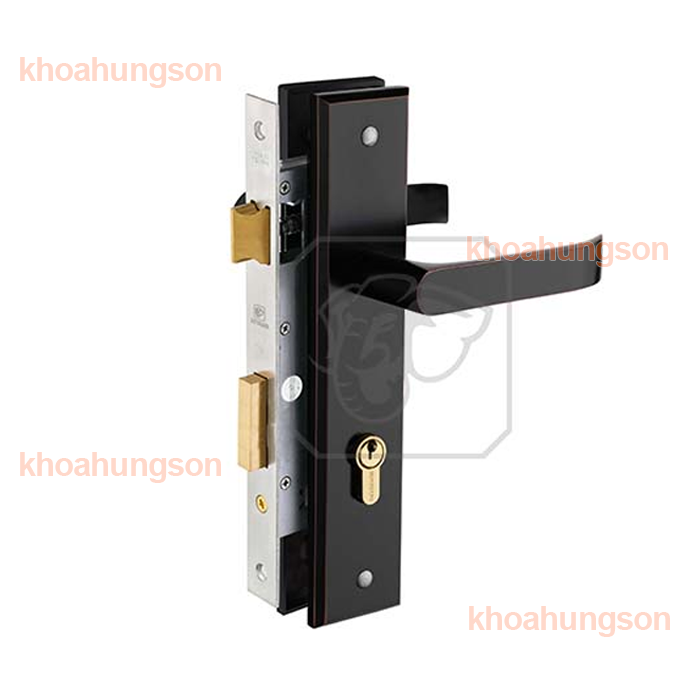 KHÓA TAY NẮM CỬA ĐI INOX SUS 304 HUY HOÀNG SS 8510 MẠ ĐỒNG ĐEN