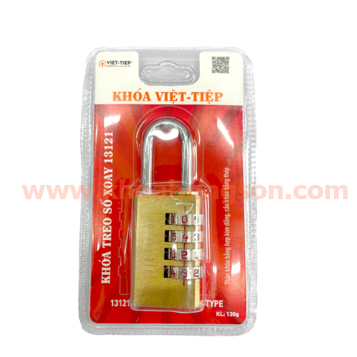 KHÓA TREO SỐ XOAY ĐỒNG THAU VIỆT TIỆP 13121 ( Cầu 5)
