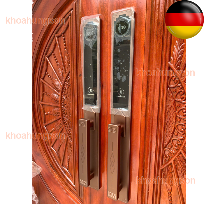 KHÓA CỬA ĐẠI SẢNH THÔNG MINH KASSLER KL- 968 CNC- COFFEE ( FACE ID)