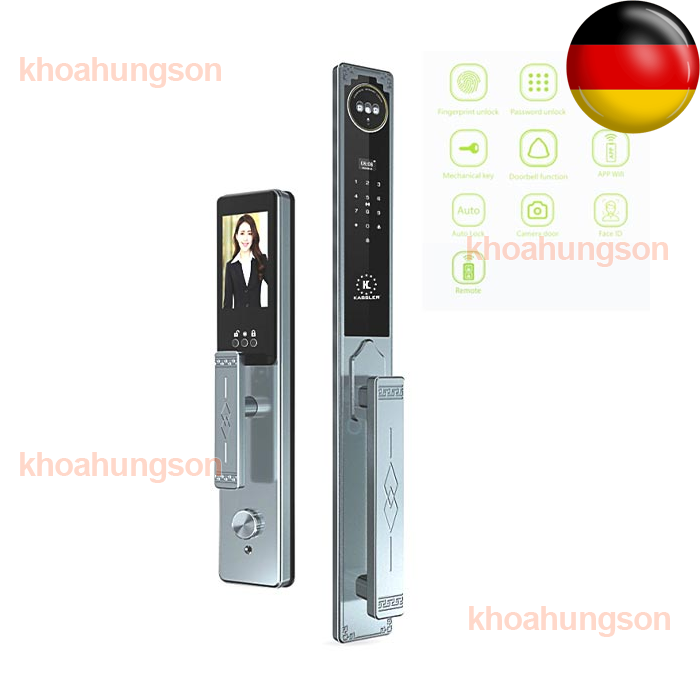KHÓA CỬA ĐẠI SẢNH THÔNG MINH KASSLER KL- 968 CNC- GRAY ( FACE ID)