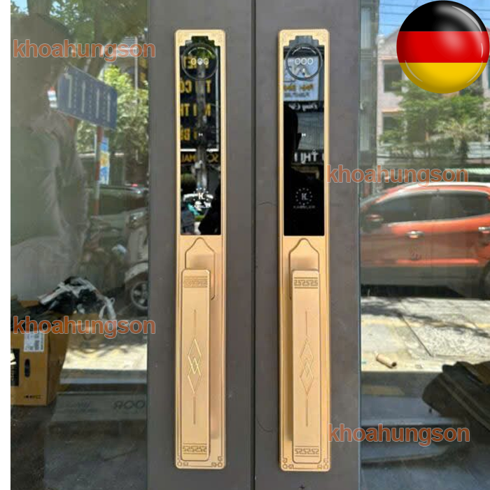 KHÓA CỬA ĐẠI SẢNH THÔNG MINH KASSLER KL- 968 CNC- GOLD ( FACE ID)